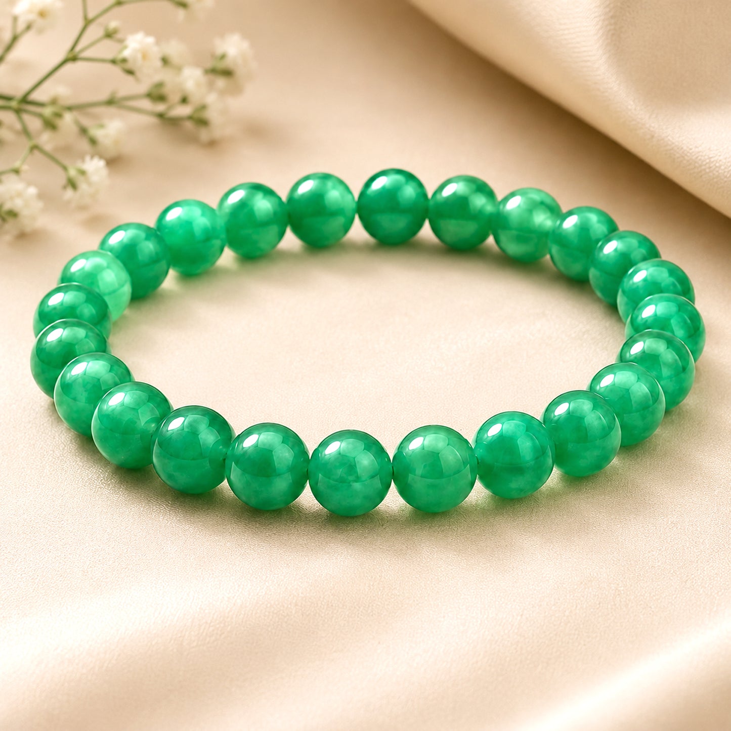 Upharkaro Lab Certified Natural Green Aventurine Stone Bracelet for Men & Women | Authenticity Certificate Included | Luck, Prosperity, Success & Positive Energy Crystal Bracelet
