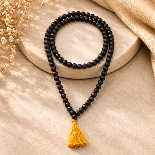 Upharkaro Lab Certified Original Karungali Mala 108 Beads | Natural Ebony Wood Japa Mala with Authenticity Certificate | Spiritual Meditation, Prayer, Protection & Positive Energy Necklace for Men & Women