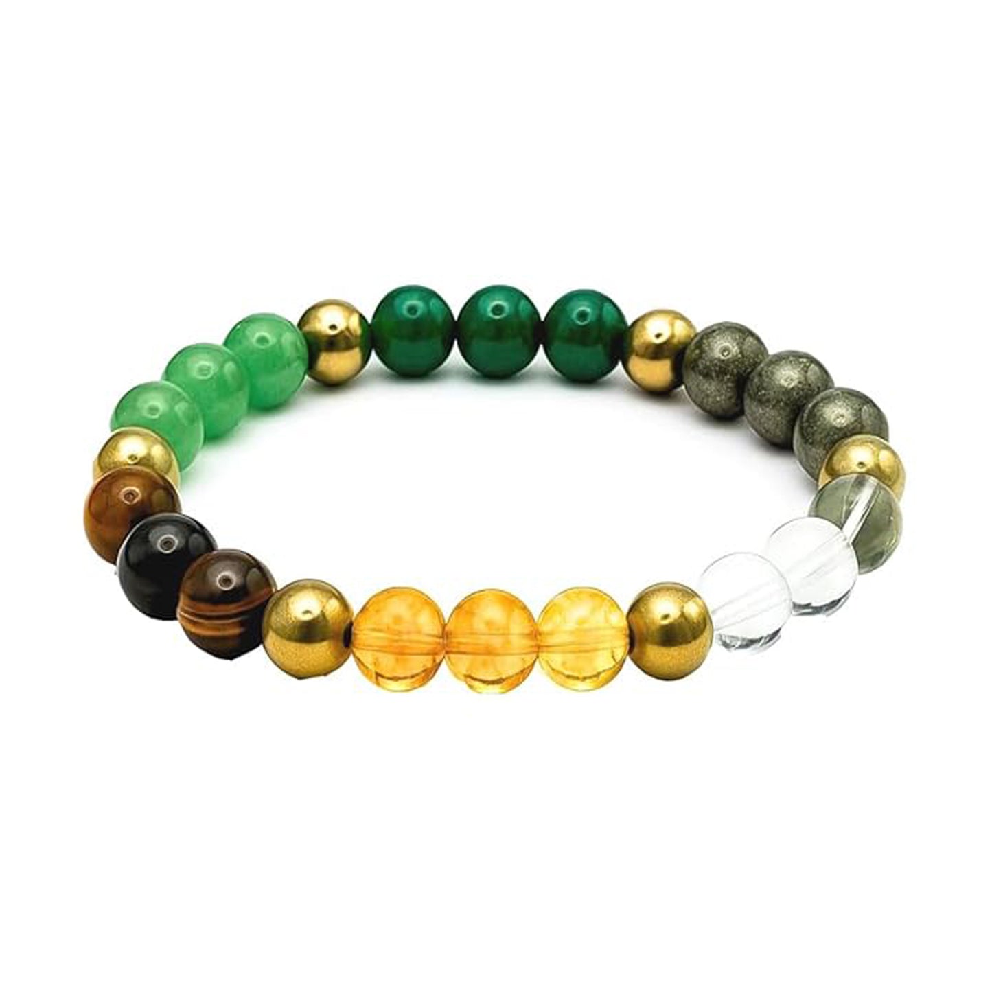 Upharkaro Lab Certified Natural Dhan Yog Multi-Stone Bracelet for Men & Women | Malachite-Magnetite Crystal Bracelet | Authenticity Certificate Included | Wealth Attraction, Financial Growth, Prosperity & Positive Energy Bracelet