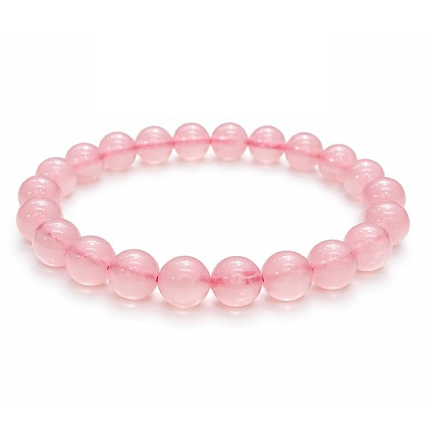 Upharkaro Lab Certified Natural Rose Quartz Stone Bracelet for Men & Women | Love, Self-Love, Emotional Healing & Positive Energy Crystal Bracelet | Stretchable Gemstone Bead Bracelet