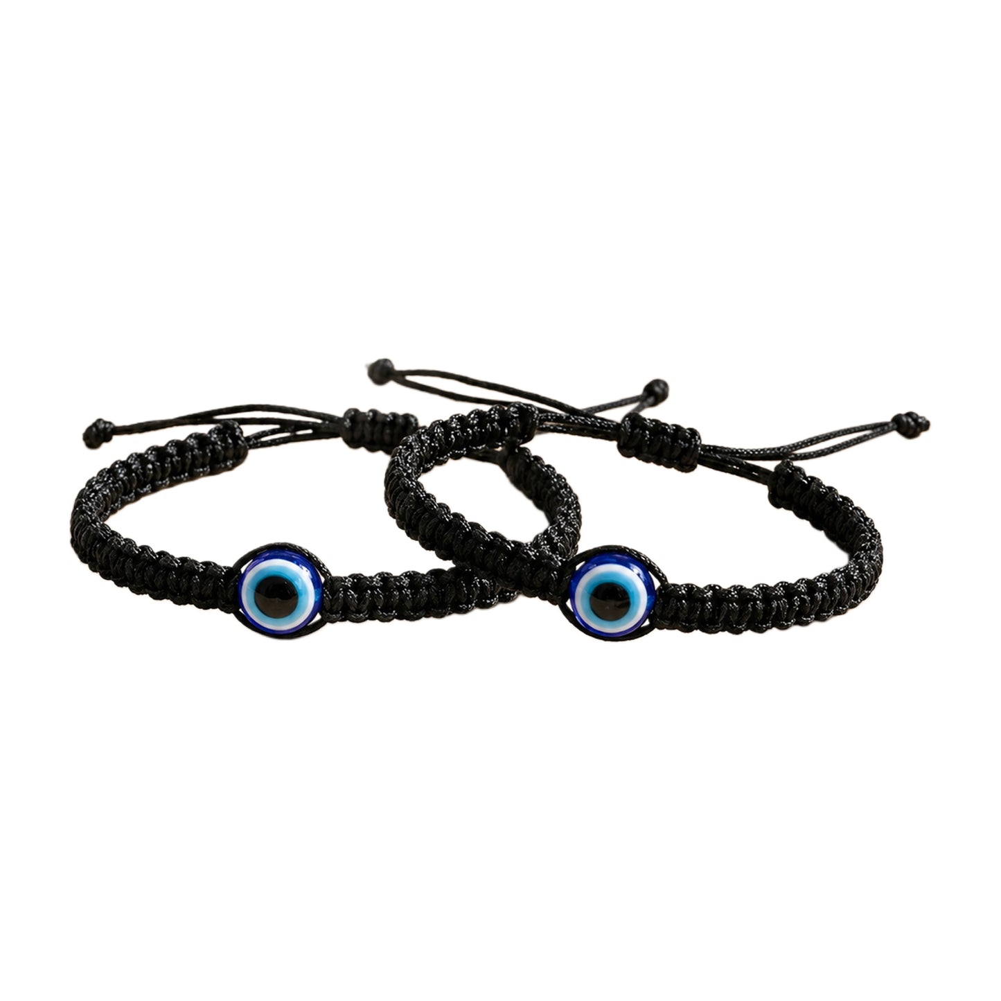 Upharkaro Handmade Evil Eye Protection Black Dhaga Bracelet Pair – Adjustable Braided Nazar Battu Wristband Set for Couples, Friends & Family | Stylish Lucky Charm Bracelet for Daily Wear & Gifting