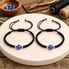 Upharkaro Premium Evil Eye Protection Bracelet Pair | Handmade Adjustable Black Dhaga Nazar Battu Bracelets for Men & Women | Lucky Charm Friendship, Couple & Family Wristbands