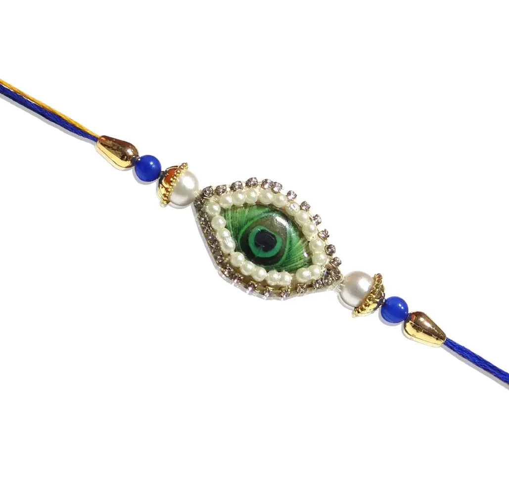 Peacock & Evil Eye Designer Rakhi with Kids Rakhi – Combo Set of 4 for Brothers | Upharkaro-Upharkaro