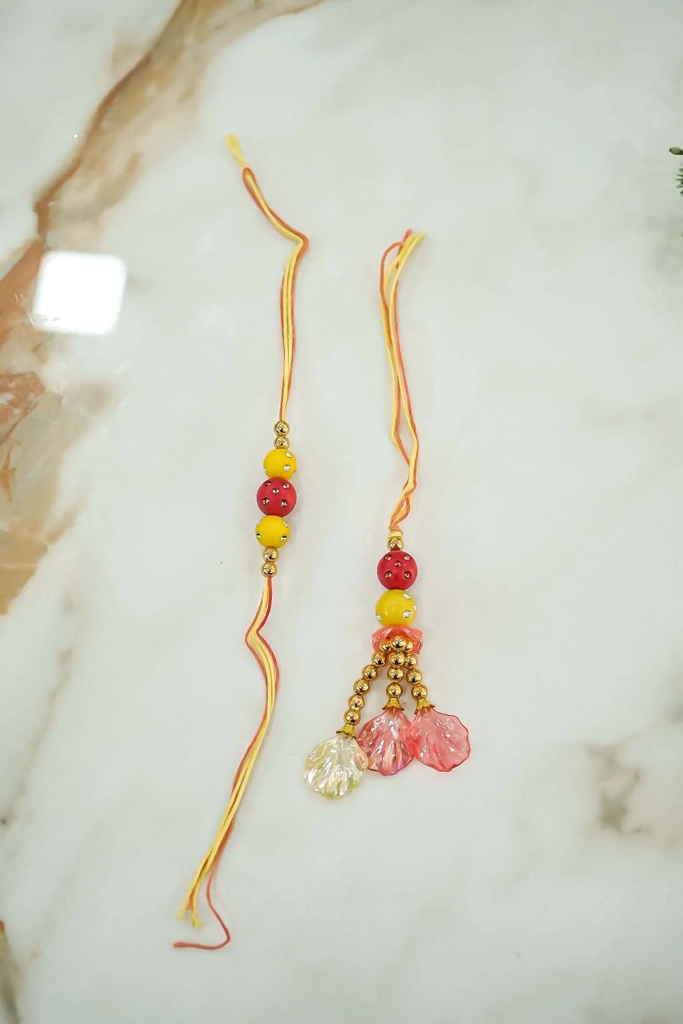 Pearl Pair Rakhi Set for Bhaiya Bhabhi-Upharkaro