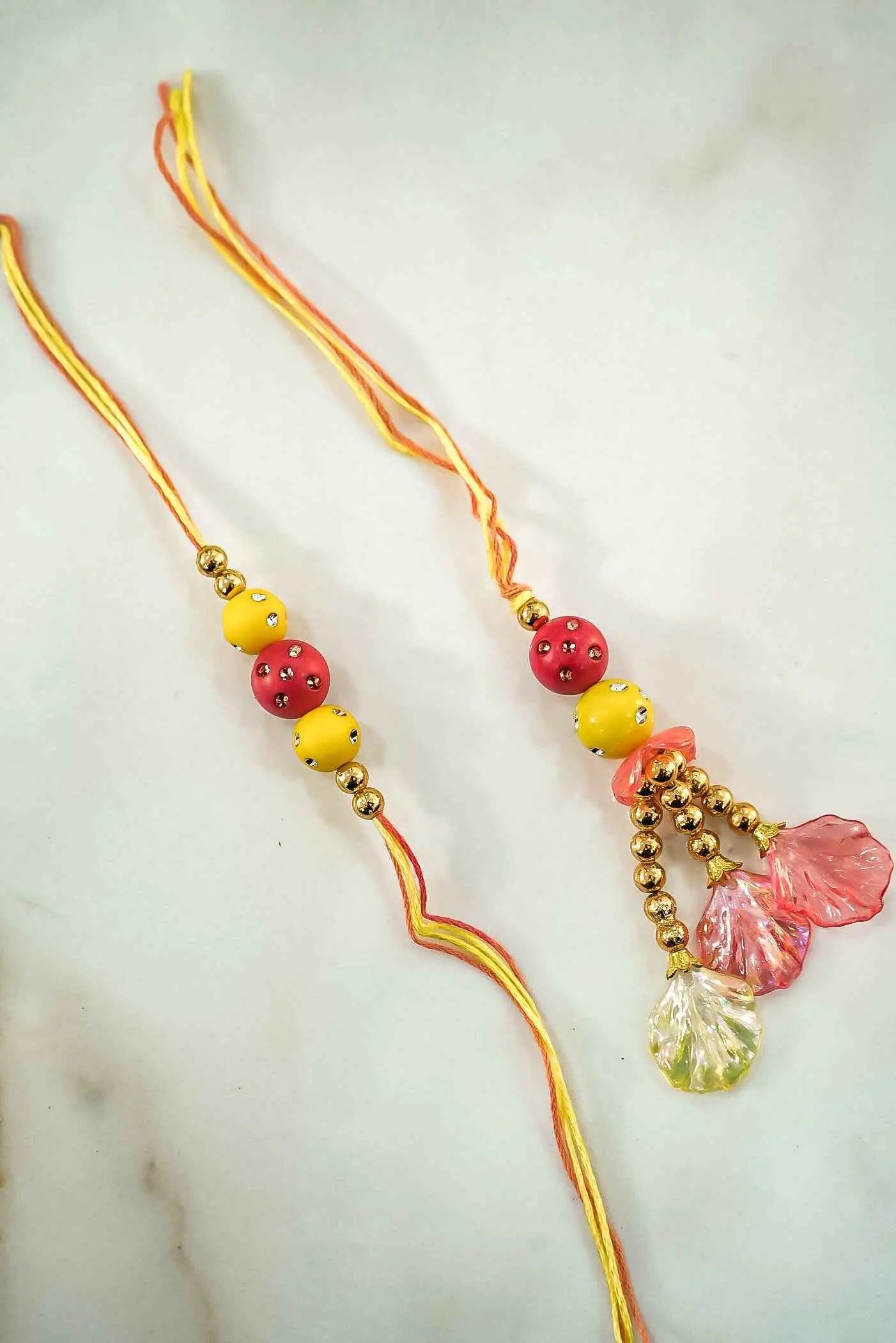 Pearl Pair Rakhi Set for Bhaiya Bhabhi-Upharkaro