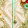 Elegant Bhaiya Bhabhi Lumba Rakhi Set with Pearl Beads | Designer Couple Rakhi for Raksha Bandhan (Mint Green)