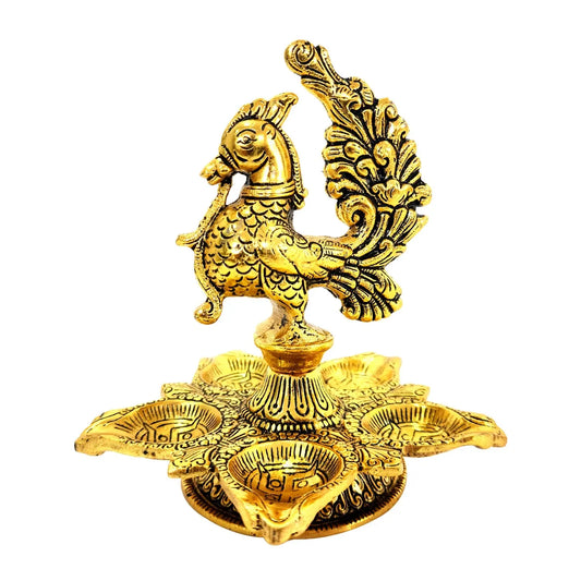 Securely packed Brass Panch Deepak with foam and bubble wrap by Upharkaro