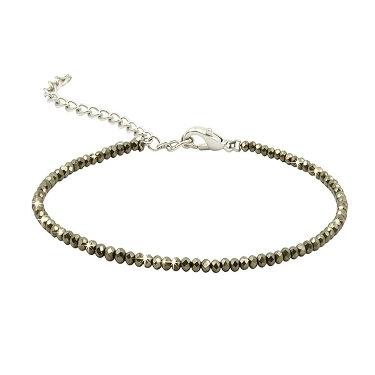 Upharkaro Original Natural Pyrite Anklet for Women | Lab Certified Genuine Pyrite Crystal Payal for Wealth, Confidence, Prosperity & Positive Energy | Adjustable Gemstone Foot Jewelry