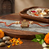 Mahadev Trishul Damru Rakhi with Rudraksha & Golden Beads | Spiritual Rakhi for Brother