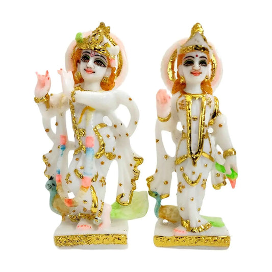 Radha Krishna Marble Dust Idol – 6 Inch Handcrafted Murti for Home Temple & Gift by Upharkaro-Upharkaro