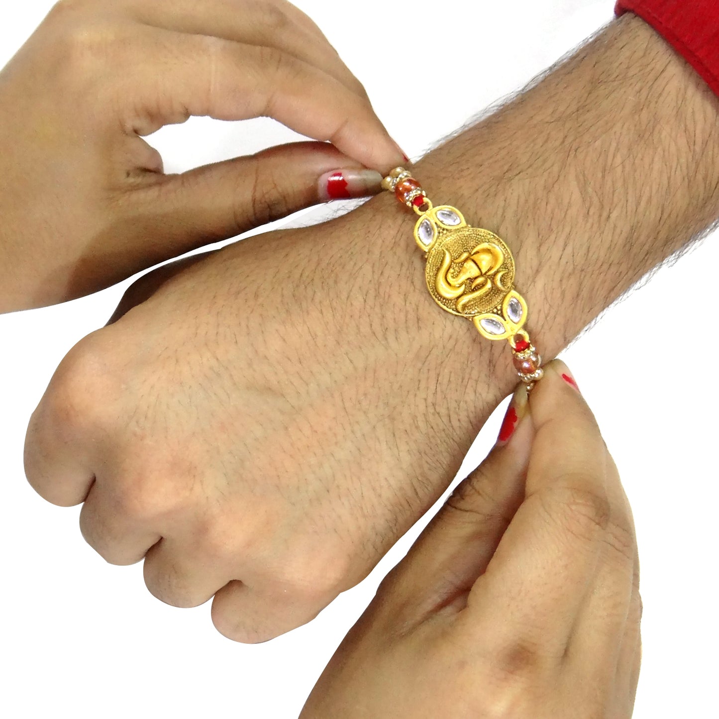 Premium Beautified Ganesha Rakhi | Divine Raksha Bandhan Special for Bhaiya