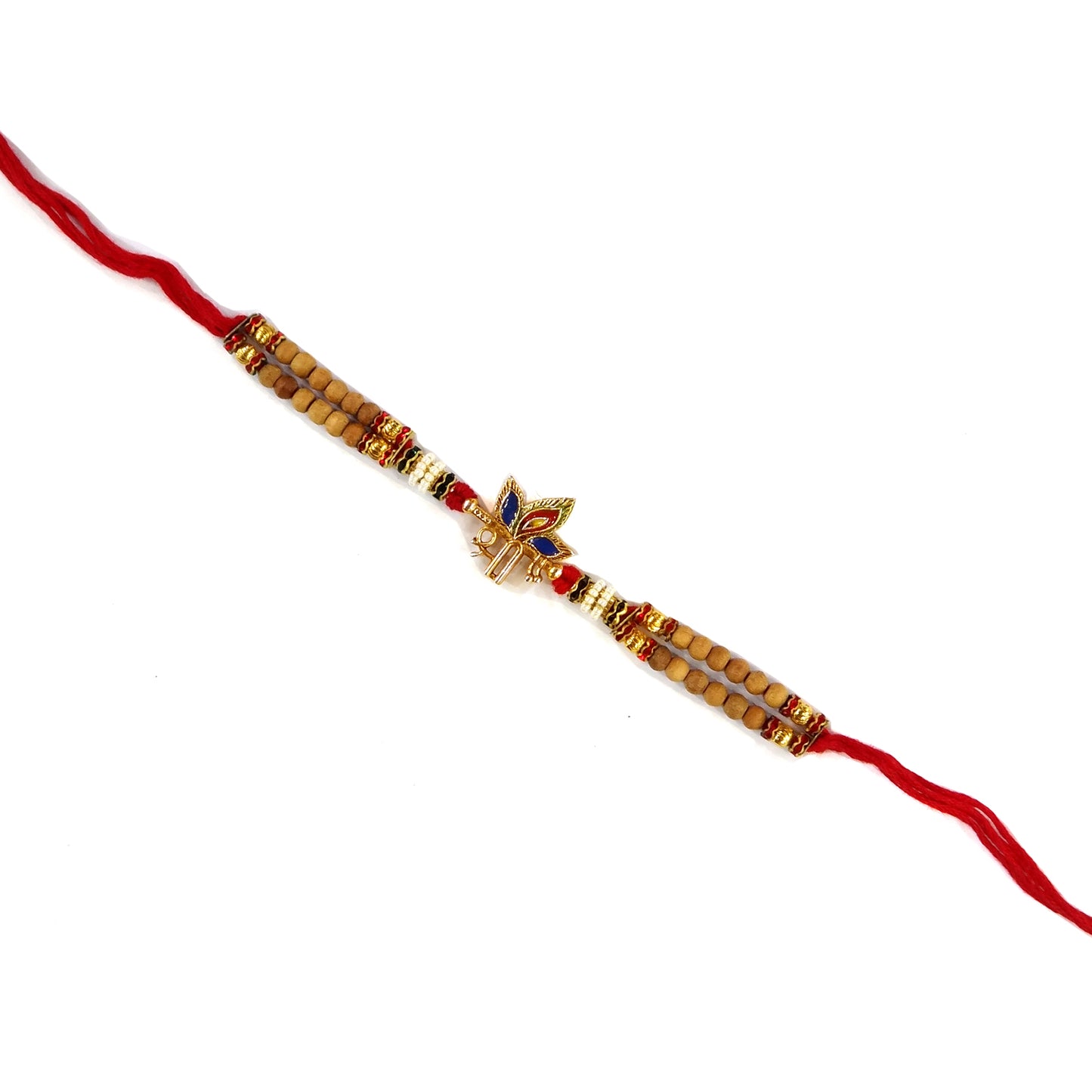 Premium Shri Morpankh Rakhi with Red Stone | Elegant Designer Rakhi for Bhaiya