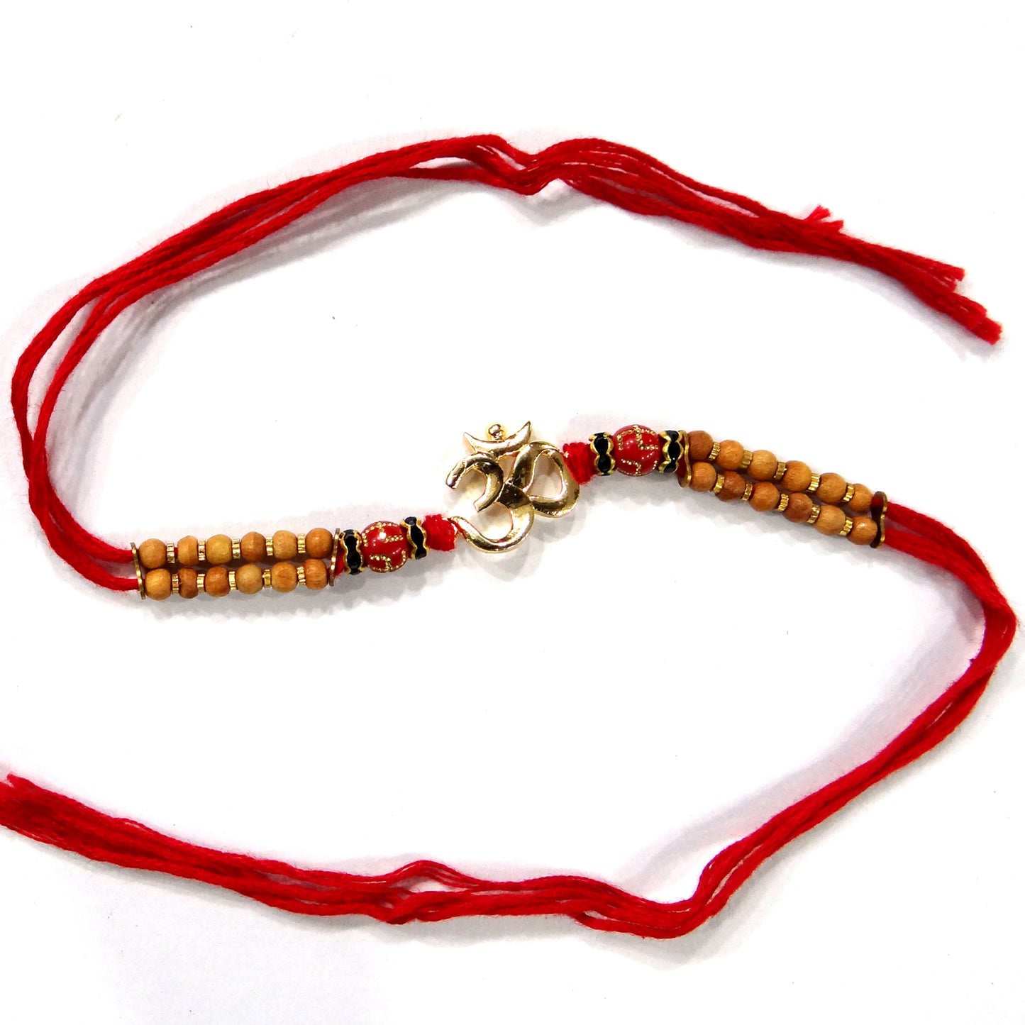 Premium Om Symbol Rakhi with Beads & Red Thread | Auspicious Rakhi for Brother