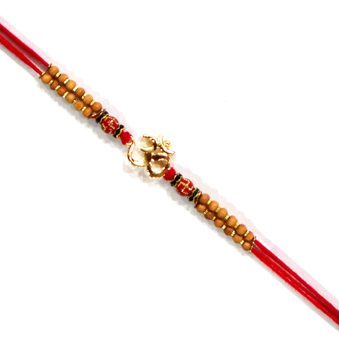 Premium Om Symbol Rakhi with Beads & Red Thread | Auspicious Rakhi for Brother