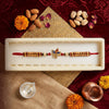 Premium Shri Morpankh Rakhi with Red Stone | Elegant Designer Rakhi for Bhaiya