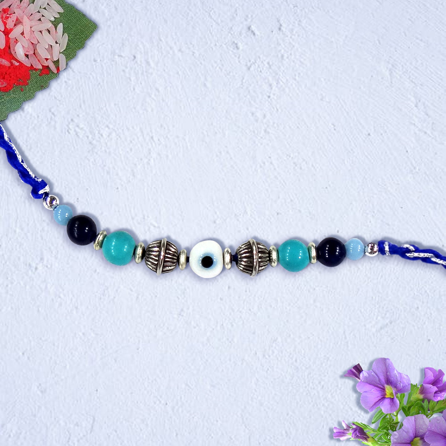 Premium Blue Evil Eye Rakhi for Bhaiya with Protective Charm | Stylish Handmade Rakhi