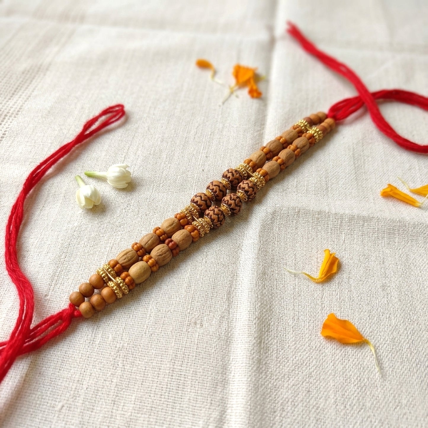 Premium Rudraksha Beads Rakhi for Brother | Traditional Spiritual Rakhi