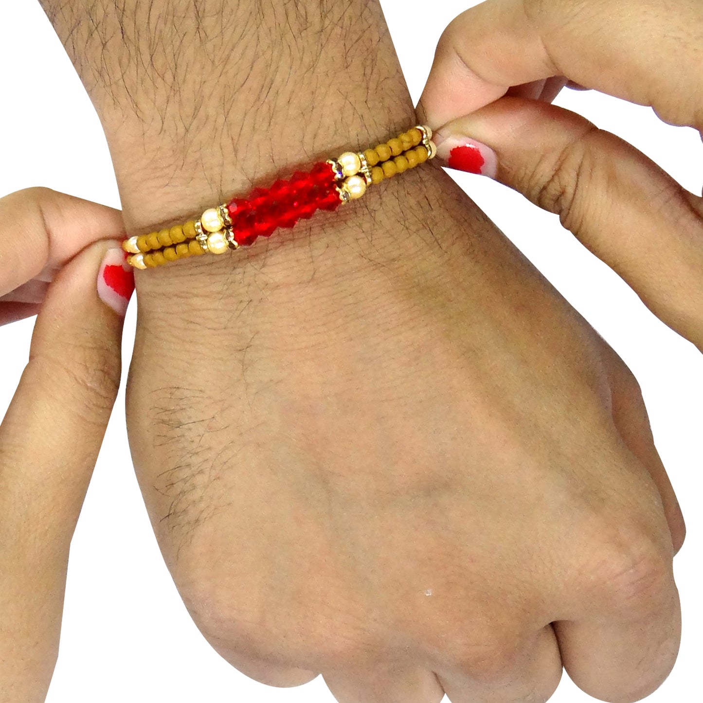 Designer Rakhi for Brother – Rudraksha & Evil Eye Rakhi for Protection, Positivity & Style | Best Rakhi for Brother Online 2024 | Upharkaro