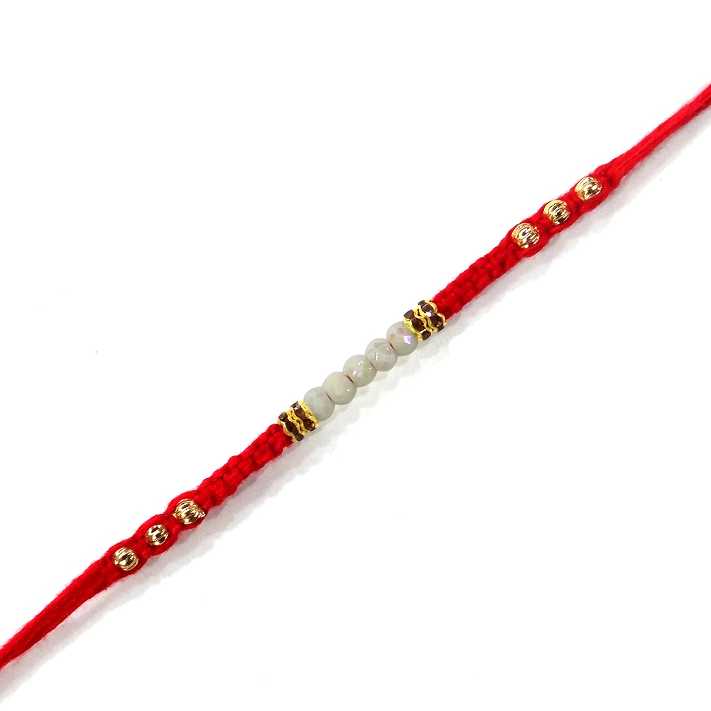 White Pearl Red Dora Rakhi for Brother – Pure & Elegant | Upharkaro