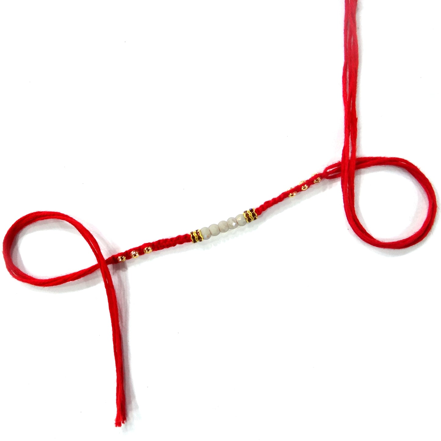 White Pearl Red Dora Rakhi for Brother – Pure & Elegant | Upharkaro