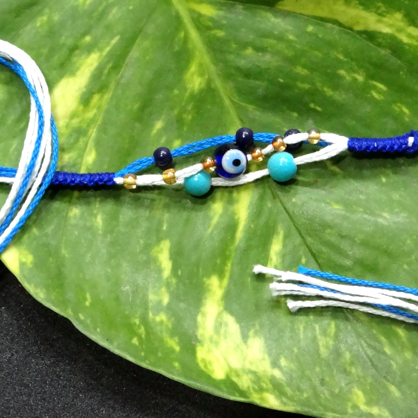 Premium Sky Blue Evil Eye Rakhi for Bhaiya with Protective Charm | Stylish Handmade Rakhi