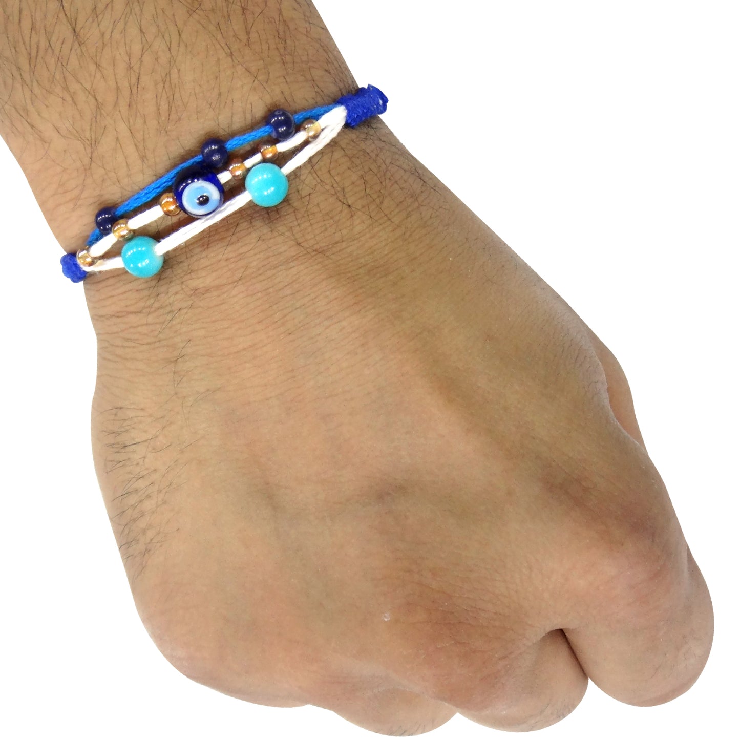 Premium Sky Blue Evil Eye Rakhi for Bhaiya with Protective Charm | Stylish Handmade Rakhi