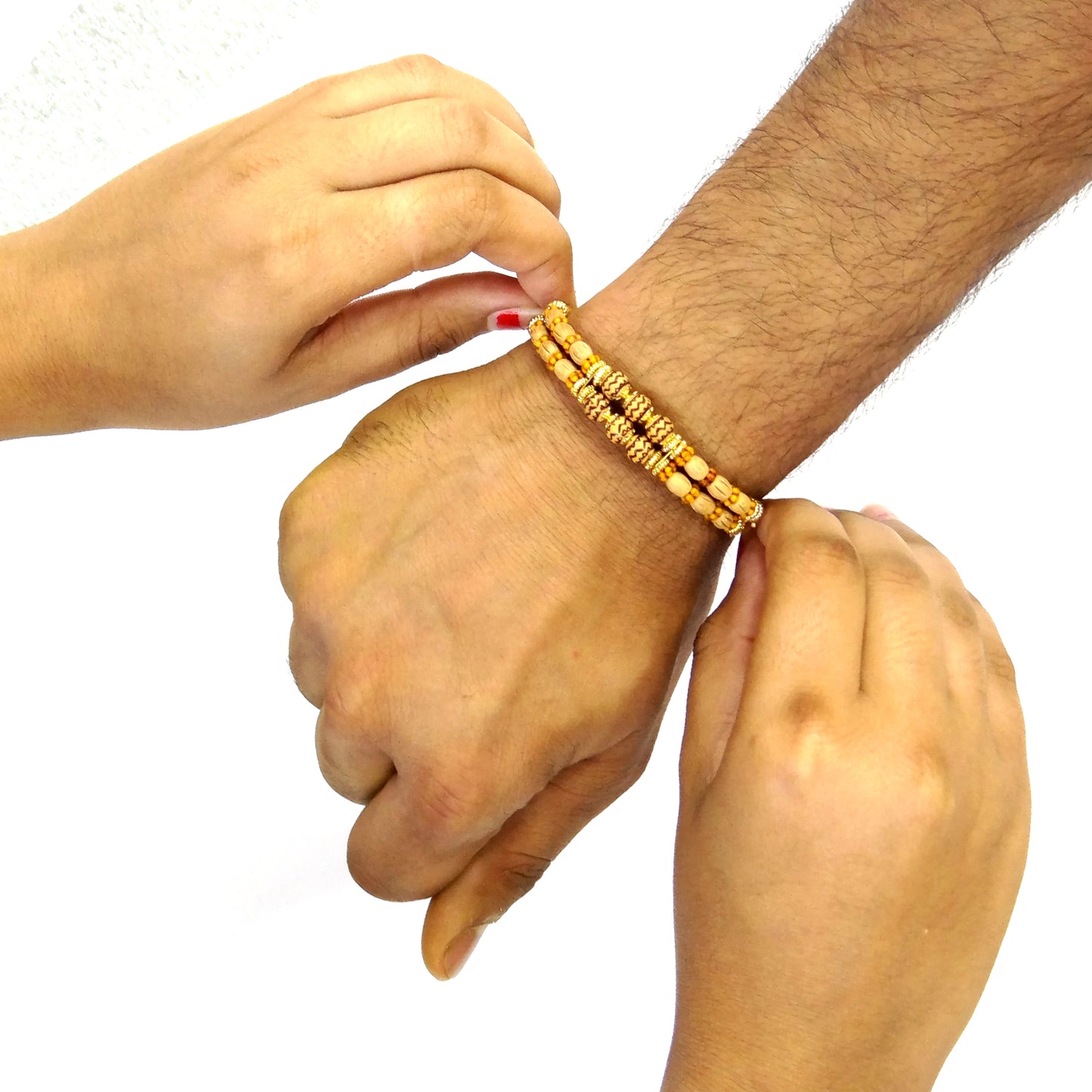 Premium Rudraksha Beads Rakhi for Brother | Traditional Spiritual Rakhi