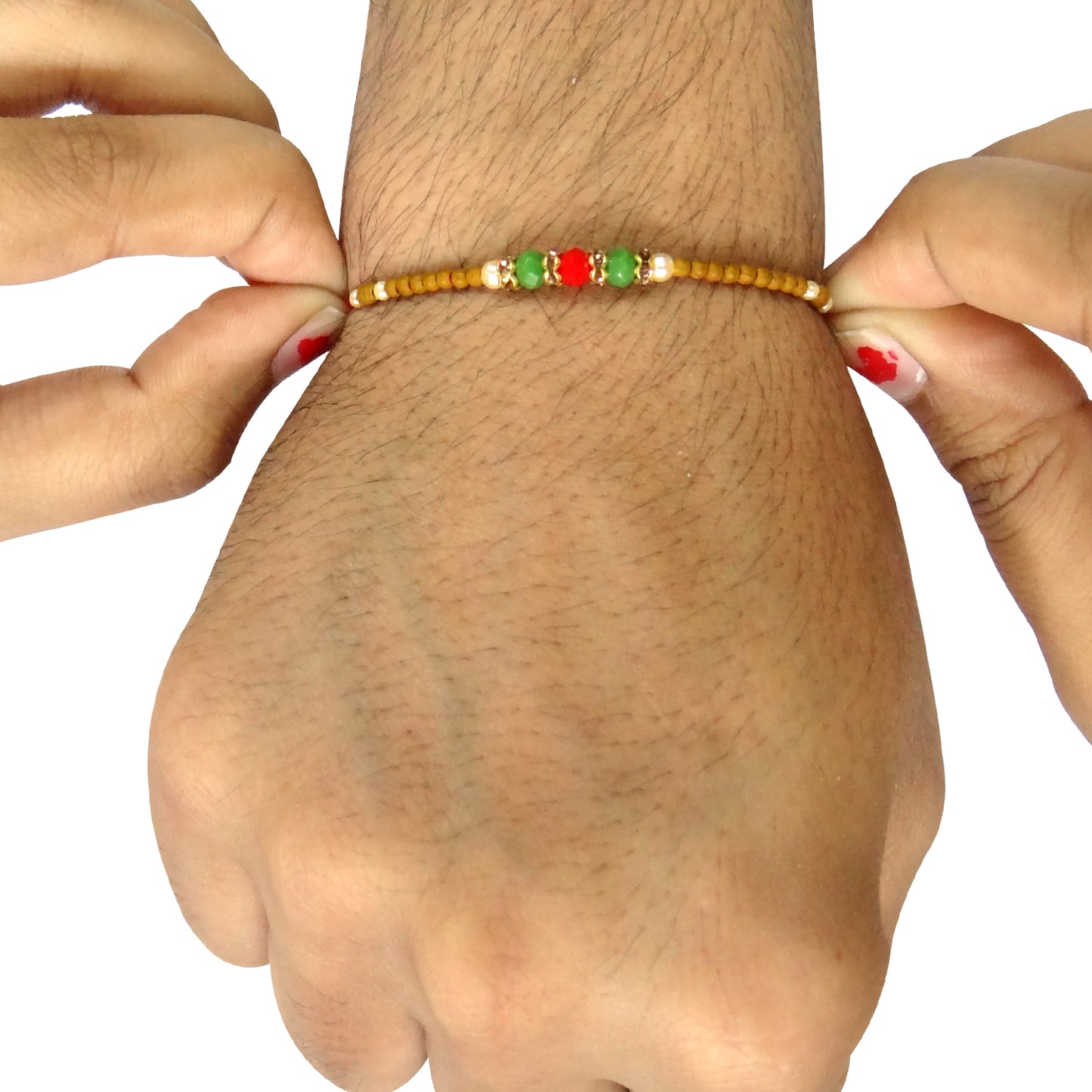 Rakshabandhan Rakhi for Brother | Designer Multi-Colour Pearl for Bhai/Bhaiya | Traditional Festive Thread Gift for Raksha Bandhan Celebration