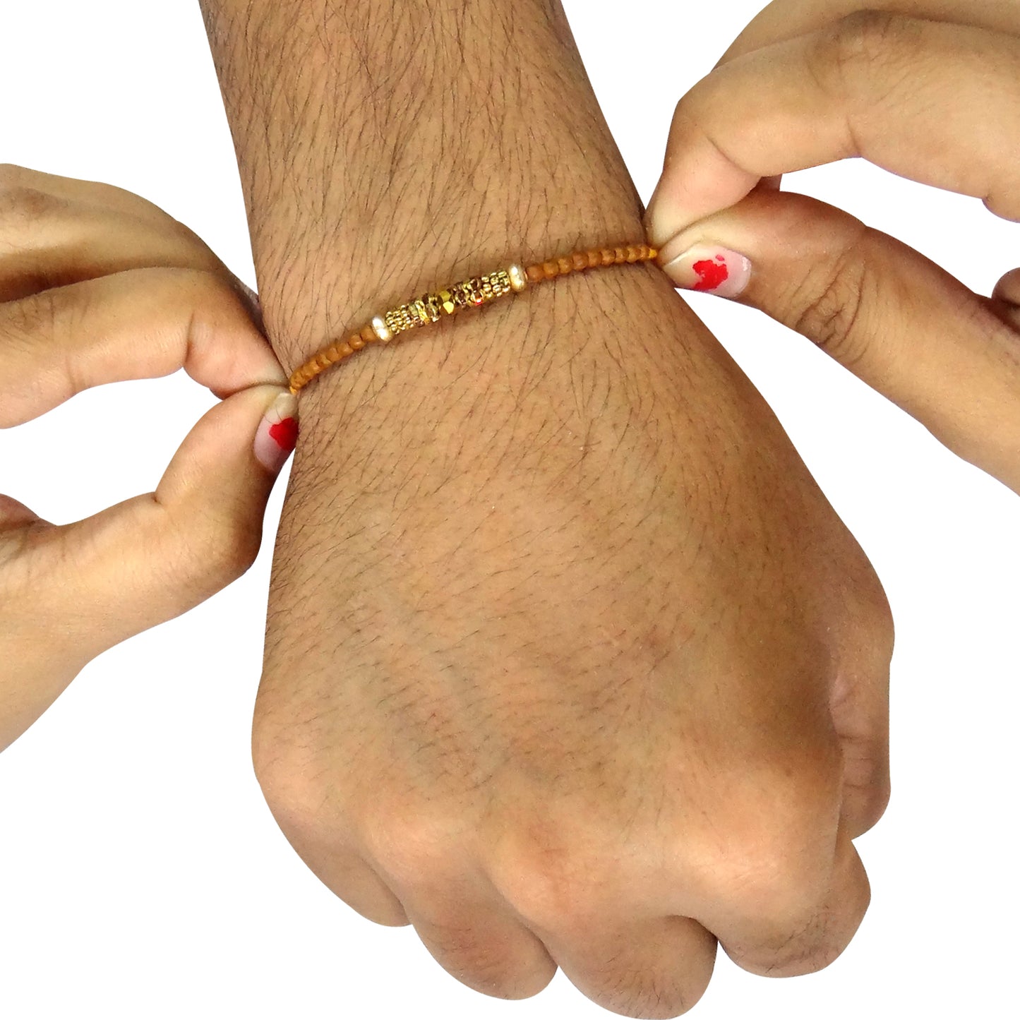 Special Design Chandan Auspicious Rakhi  By Upharkaro