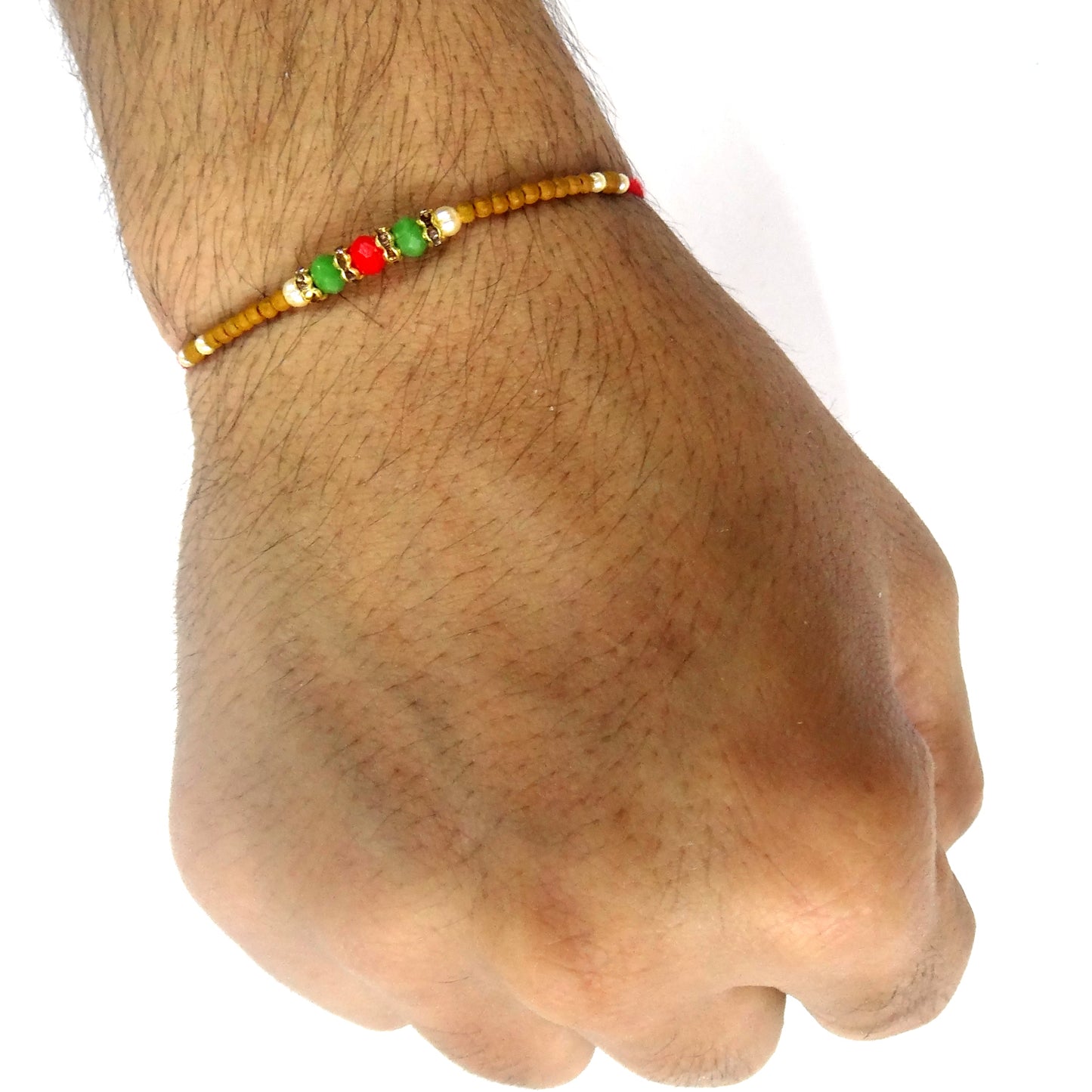 Rakshabandhan Rakhi for Brother | Designer Multi-Colour Pearl for Bhai/Bhaiya | Traditional Festive Thread Gift for Raksha Bandhan Celebration