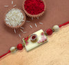 Luxury Floral Rakhi with Crystal Stone & Pearl Accents for Raksha Bandhan