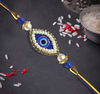 Premium Evil Eye Rakhi with Pearl & Blue Beads for Brother | Designer Nazar Rakhi