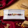 Premium Shri Krishna Name Rakhi with Red & Blue Beads | Designer Rakhi for Bhaiya
