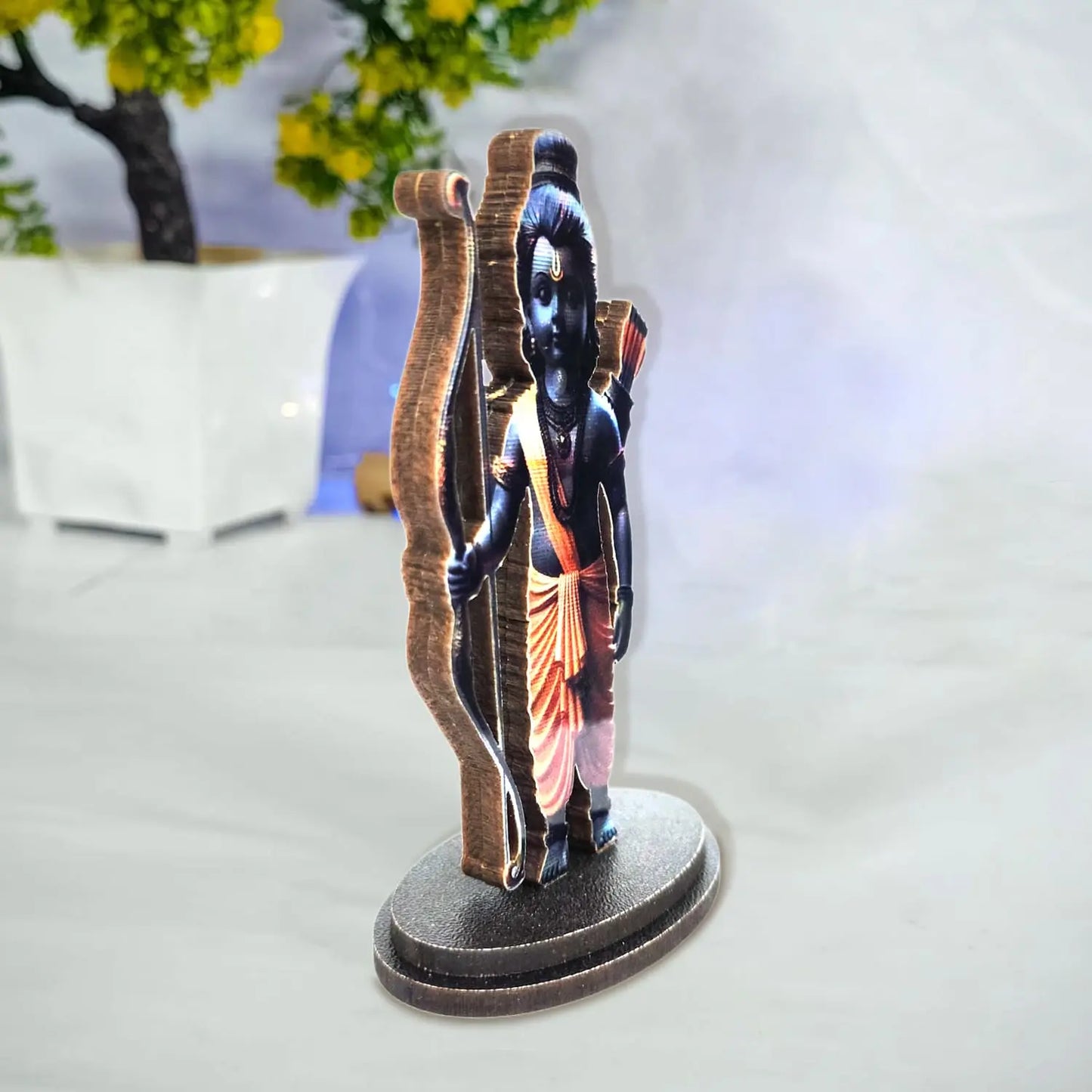 Ram Lalla MDF Double-Sided 2D Wooden Idol – Ayodhya Ram Mandir Cutout for Home Temple, Car Dashboard & Gifts by Upharkaro-Upharkaro