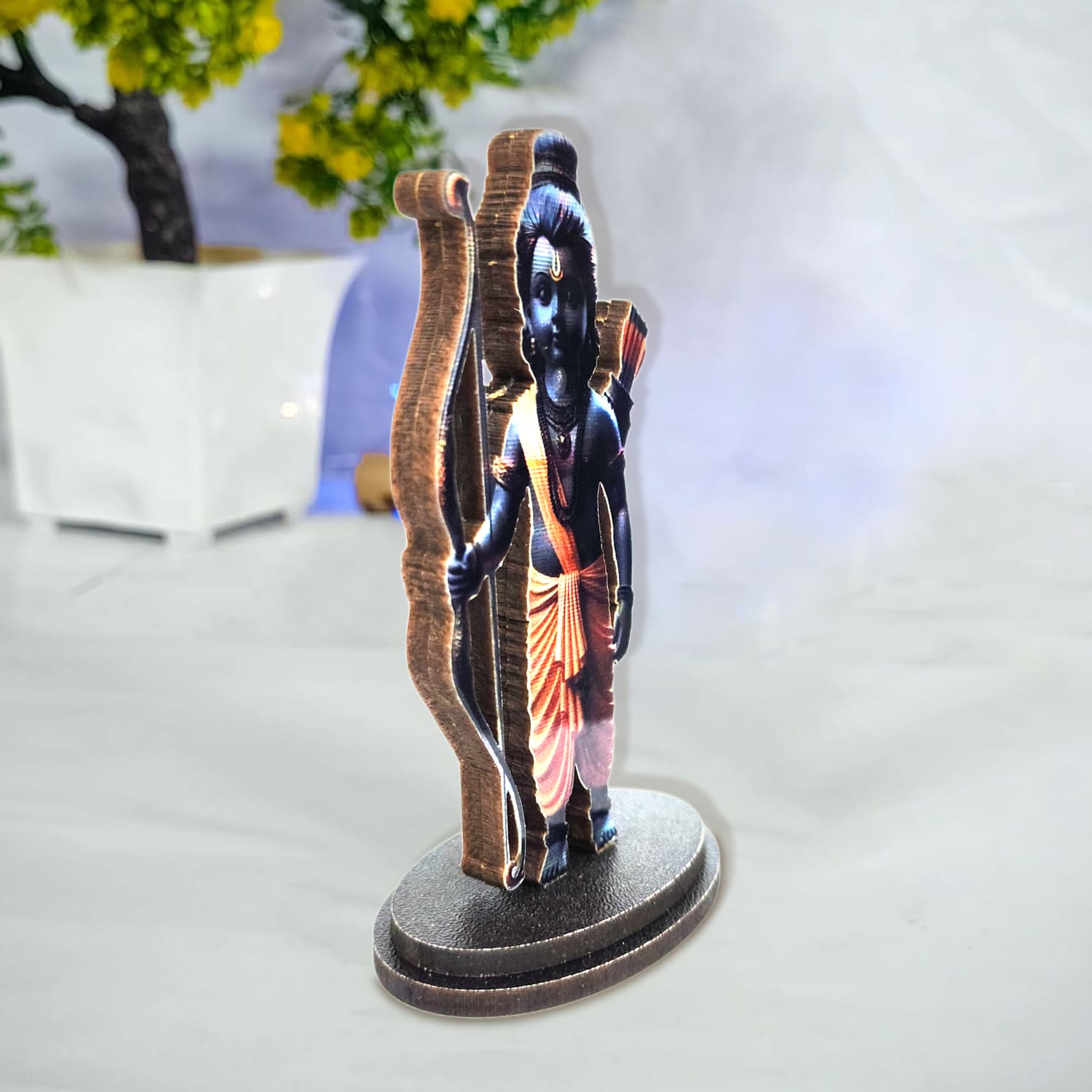 Ram Lalla MDF Double-Sided 2D Wooden Idol – Ayodhya Ram Mandir Cutout for Home Temple, Car Dashboard & Gifts by Upharkaro-Upharkaro