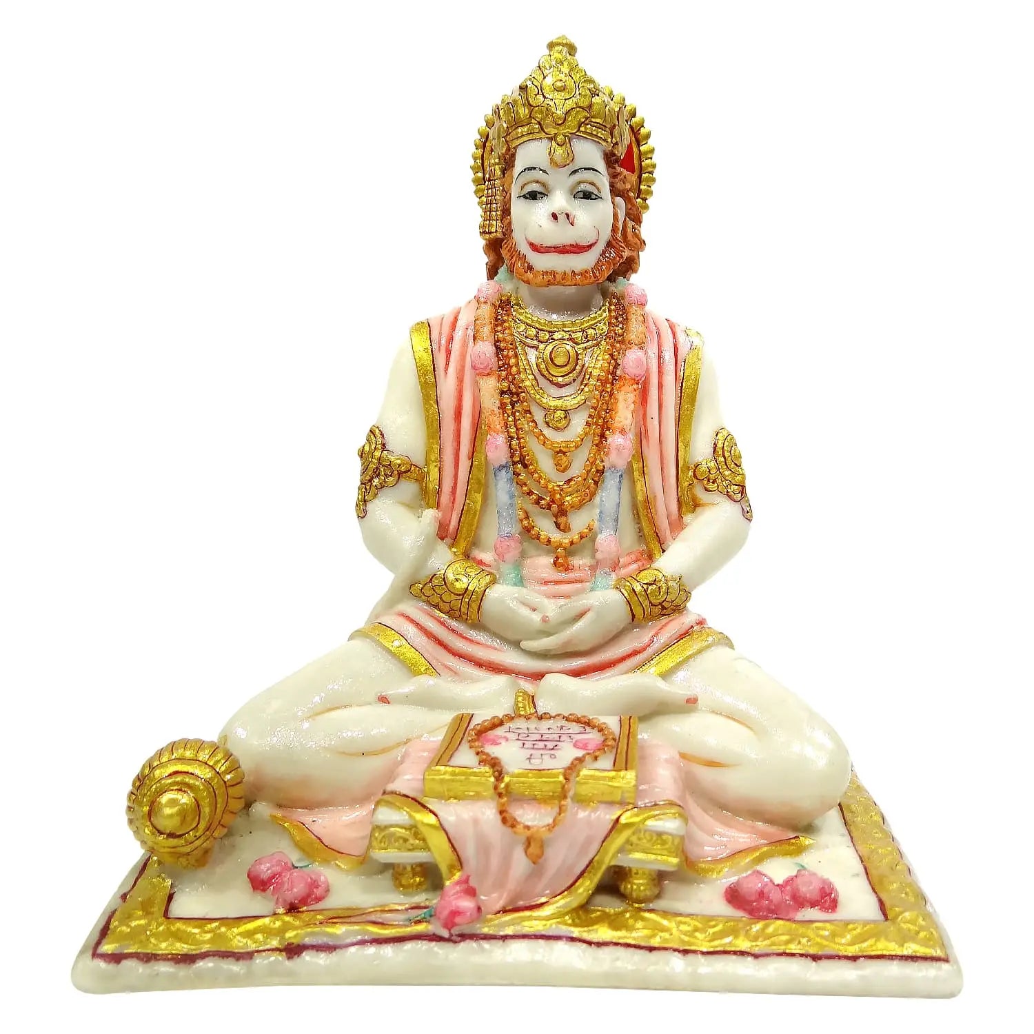 Ramayani Hanuman Ji Idol – 7.5 Inch | Sitting Bajrangbali Statue Reading Ramayana for Mandir, Home Décor & Gift Purpose Upharkaro