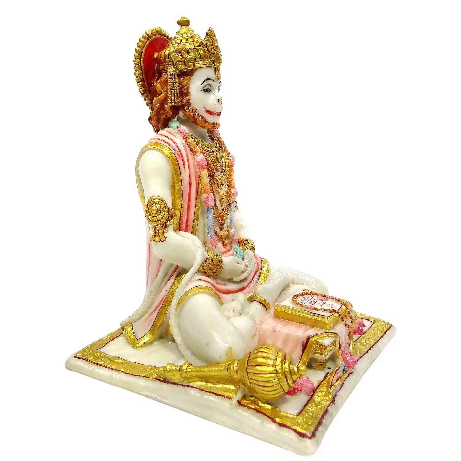 Ramayani Hanuman Ji Idol – 7.5 Inch | Sitting Bajrangbali Statue Reading Ramayana for Mandir, Home Décor & Gift Purpose Upharkaro