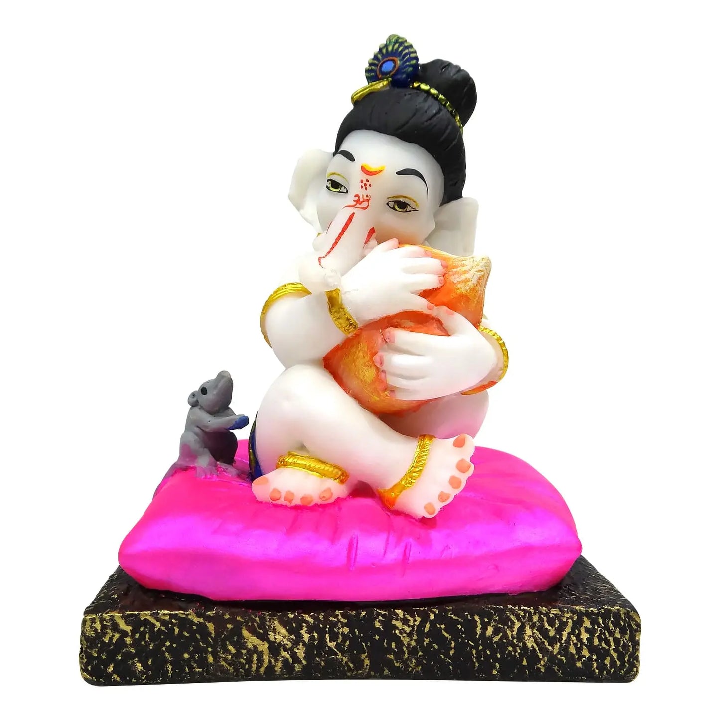 Resin Beautiful Modak Baal Ganesha Sculpture Upharkaro