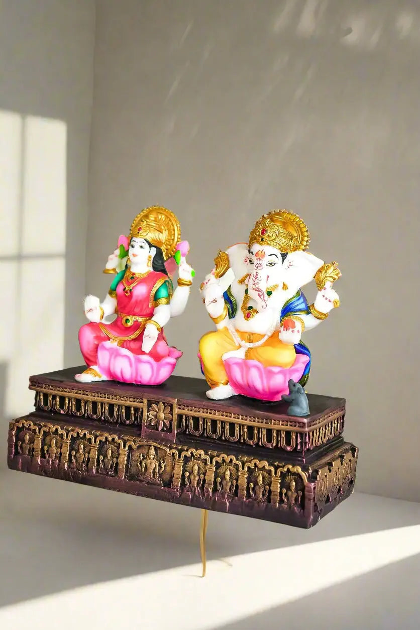Resin Decor Lakshmi Ganesha Murti Idol-Upharkaro