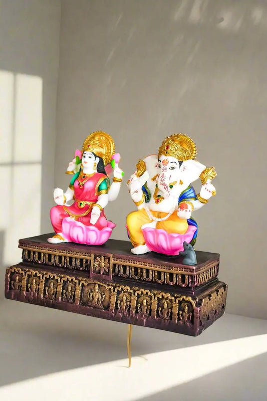 Resin Decor Lakshmi Ganesha Murti Idol-Upharkaro