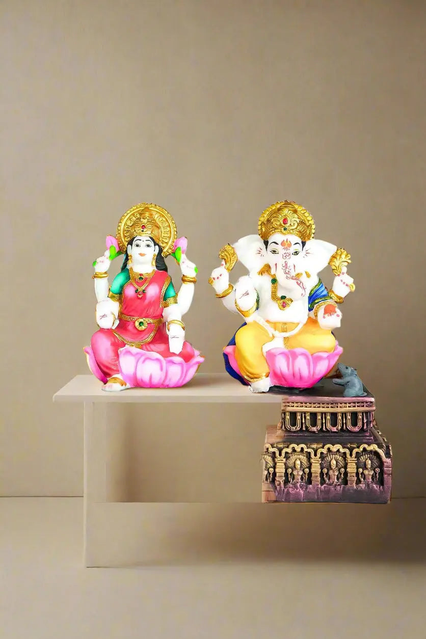 Resin Decor Lakshmi Ganesha Murti Idol-Upharkaro