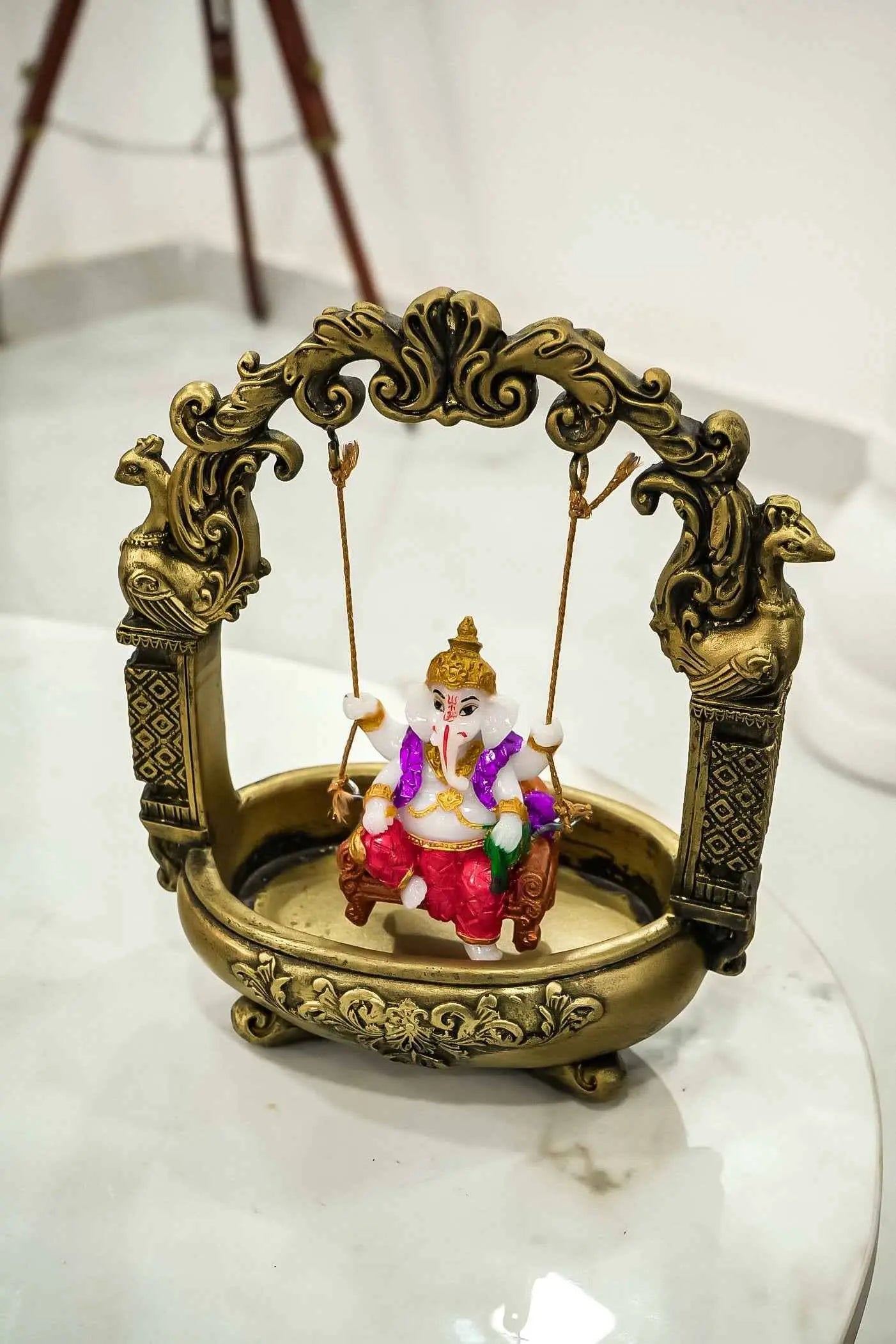 Resin Ganesha on Swing Religious Idol Upharkaro