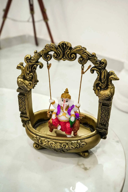 Resin Ganesha on Swing Religious Idol Upharkaro