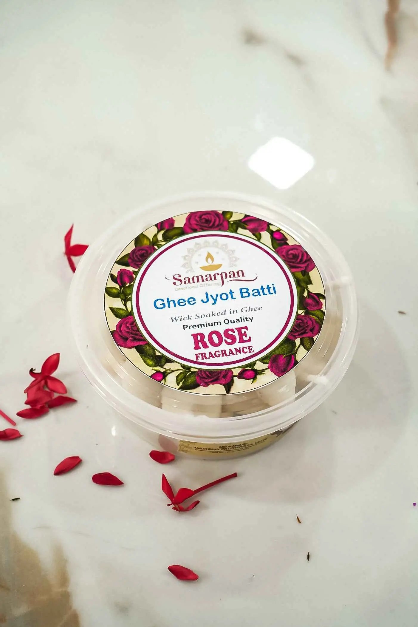 Rose Ghee Jyot Batti (100 Pieces)-Upharkaro
