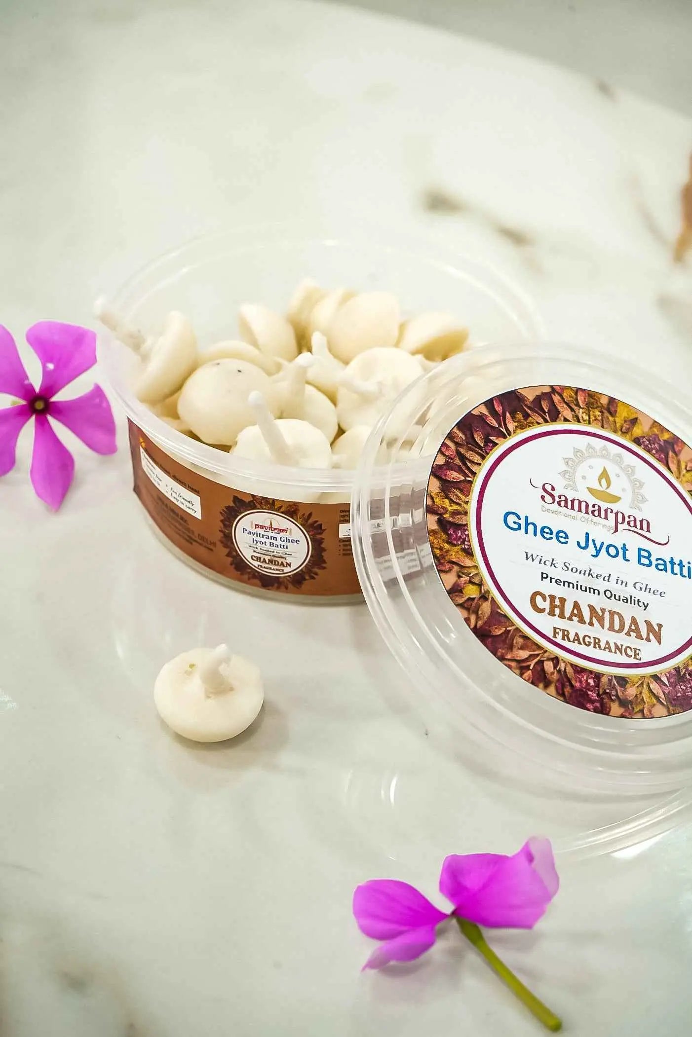 Samarpan Chandan Ghee Jyot Batti (100 Pieces)-Upharkaro