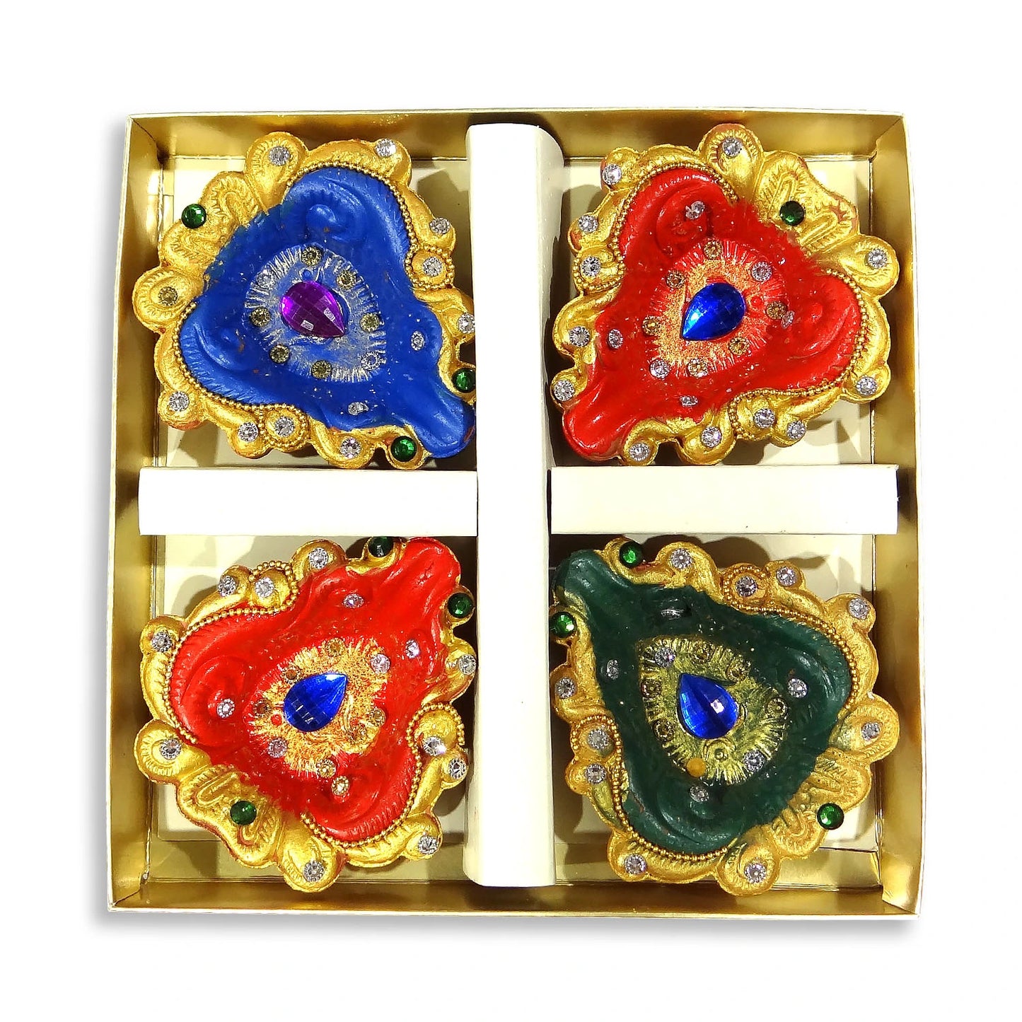 Handcrafted Multicolor Clay Diyas