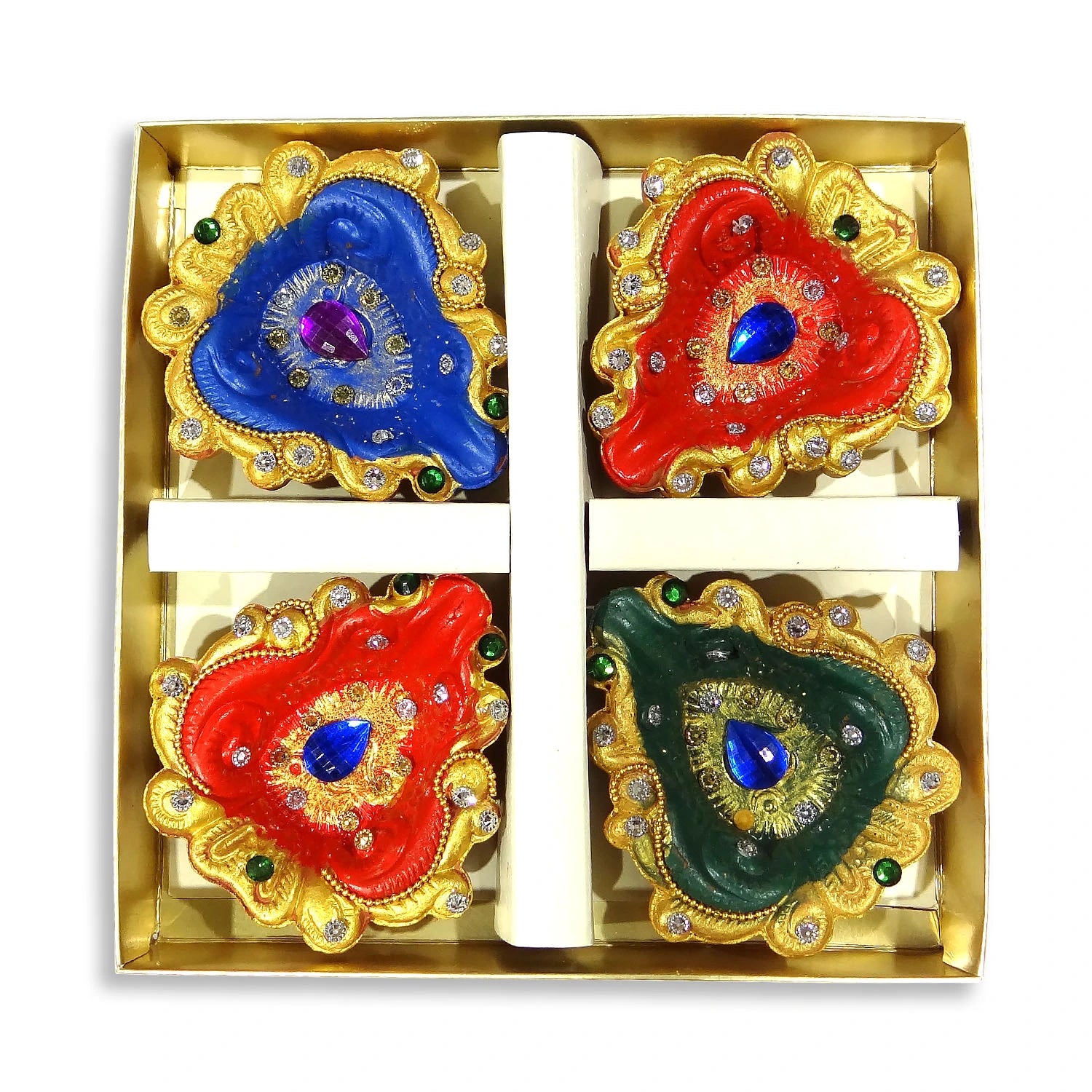 Handcrafted Multicolor Clay Diyas