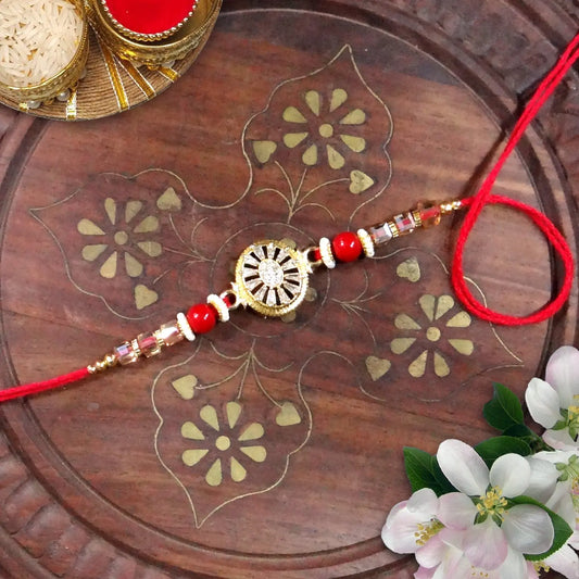 Shiny Diamond with Red stone Rakhi By Upharkaro-Upharkaro