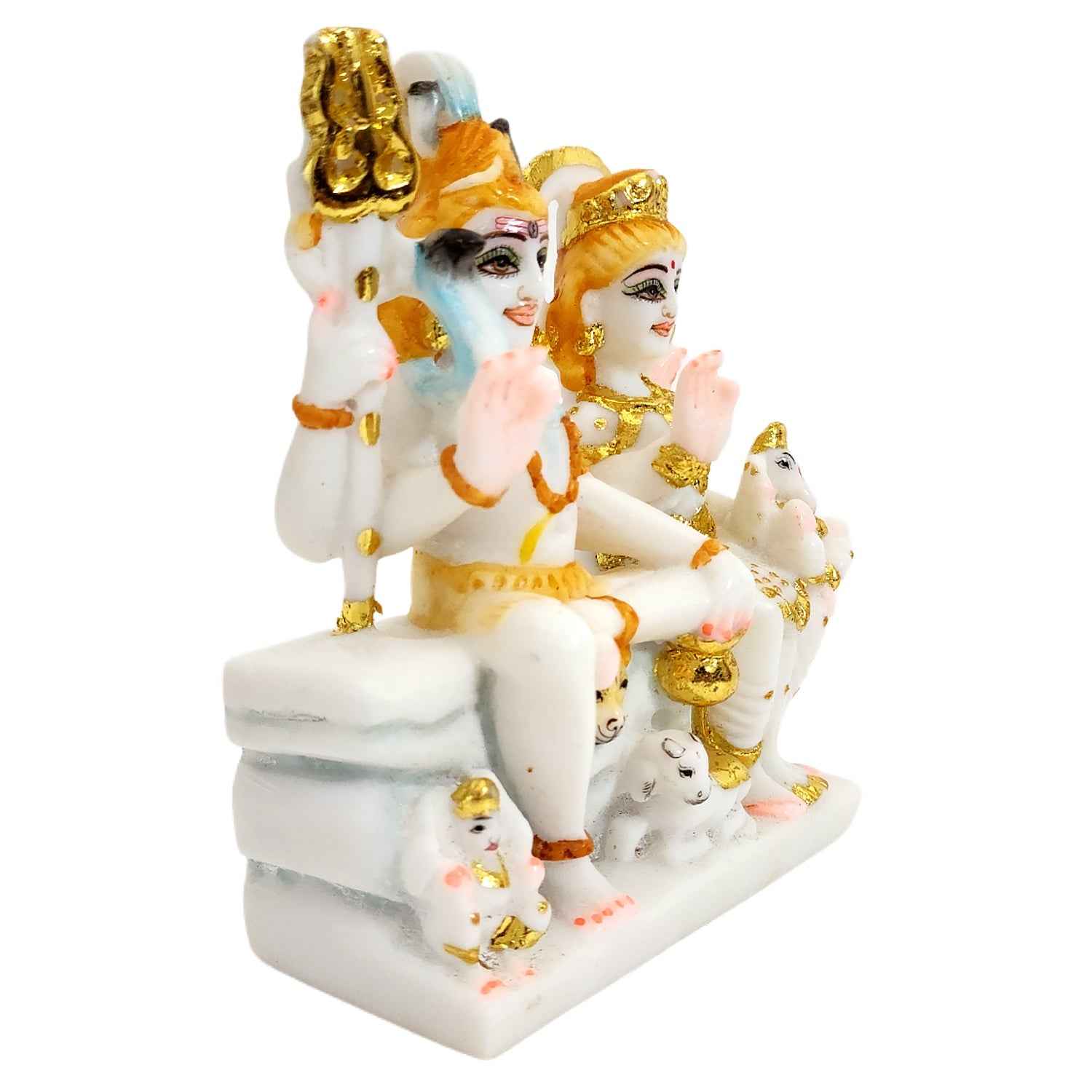 Marble Dust Antique Lord Shivparvati Statue ( 6 Inch ) By Upharkaro