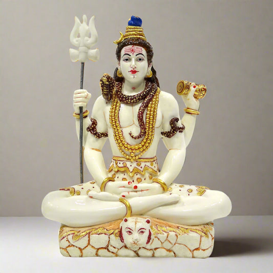 Antique Lord Shiva Idol with Trishul | Mahadev Statue with Third Eye & Serpent |Puja Room & Gifting